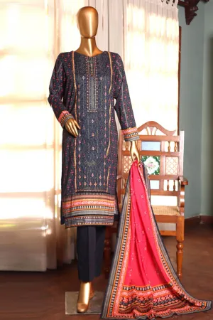 Aashkar By HZ Stitched 3 Piece Printed & Emb Lawn Vol-02 Collection'2024-PEL-408-Black