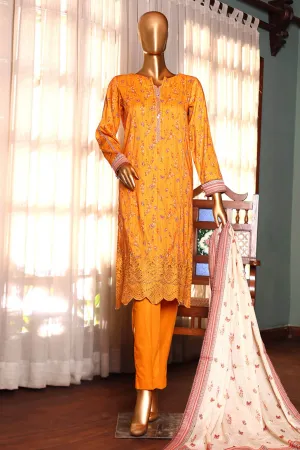 Aashkar By HZ Stitched 3 Piece Printed & Emb Lawn Vol-02 Collection'2024-PEL-409-Mustard