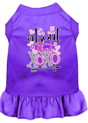 All About The Xoxo Screen Print Dog Dress Purple Xxxl