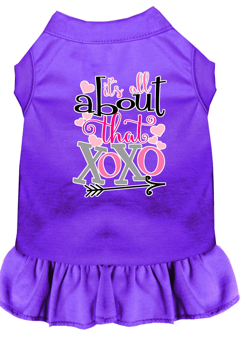 All About The Xoxo Screen Print Dog Dress Purple Xxxl