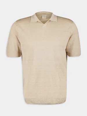 Beige Linen Polo
