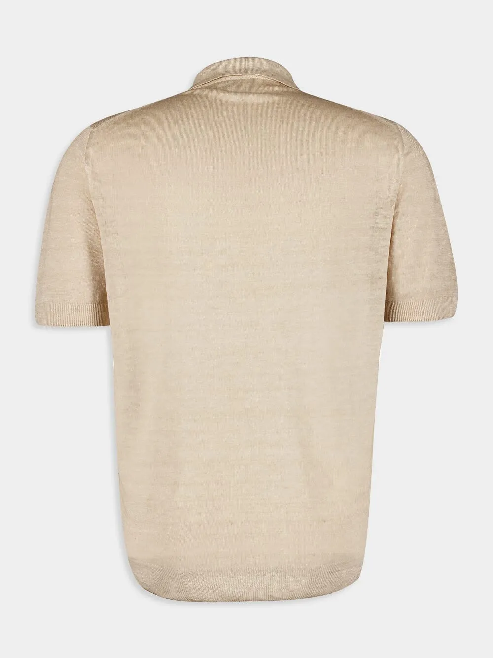 Beige Linen Polo