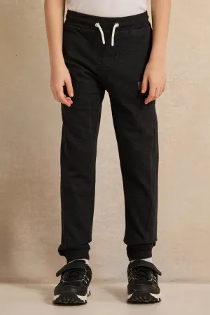Boys Charcoal Printed Active Pants