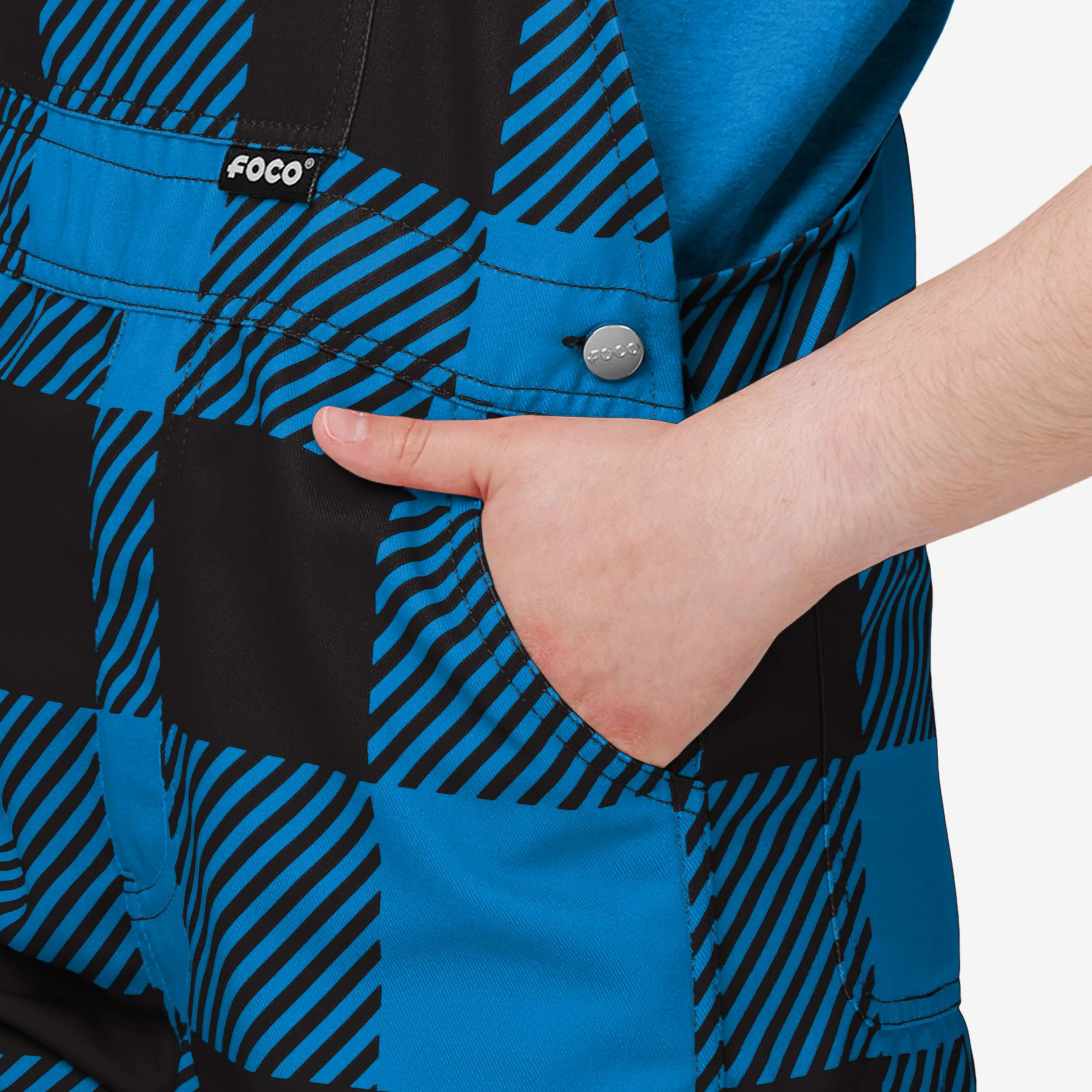 Carolina Panthers Buffalo Youth Plaid Bib Overalls