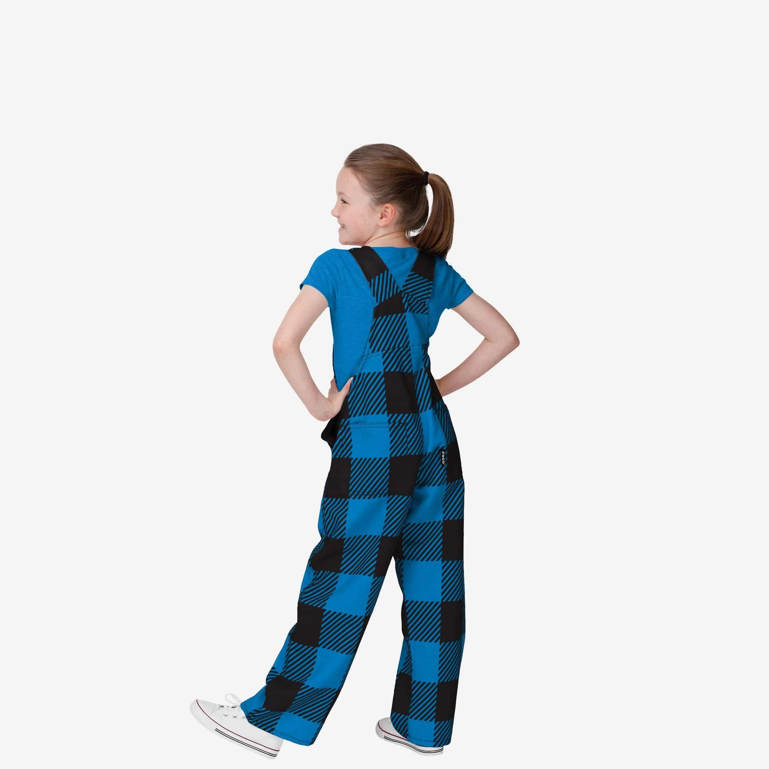 Carolina Panthers Buffalo Youth Plaid Bib Overalls