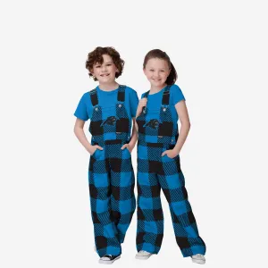 Carolina Panthers Buffalo Youth Plaid Bib Overalls