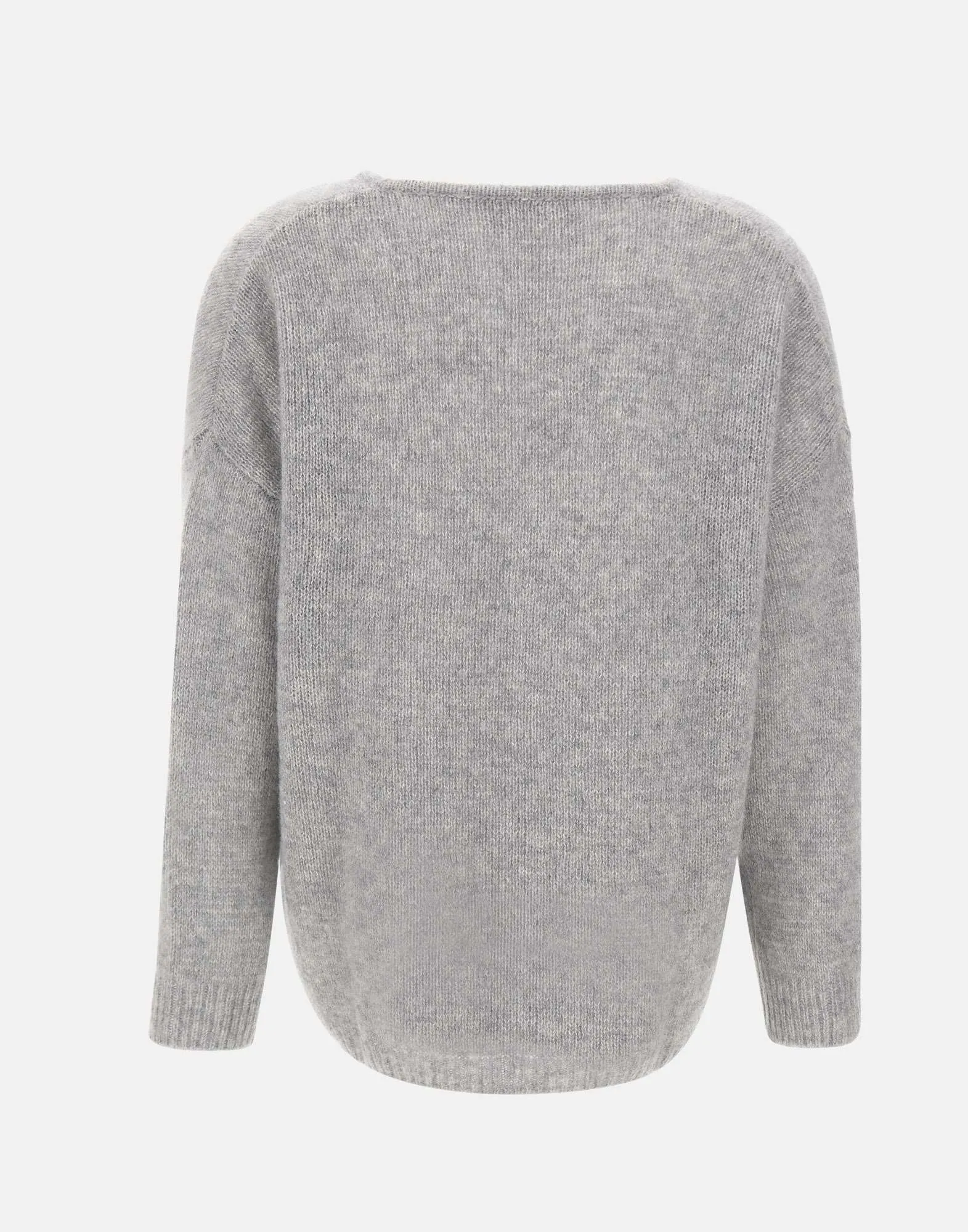 Cashmere Silk V-Neck Sweater in Grey