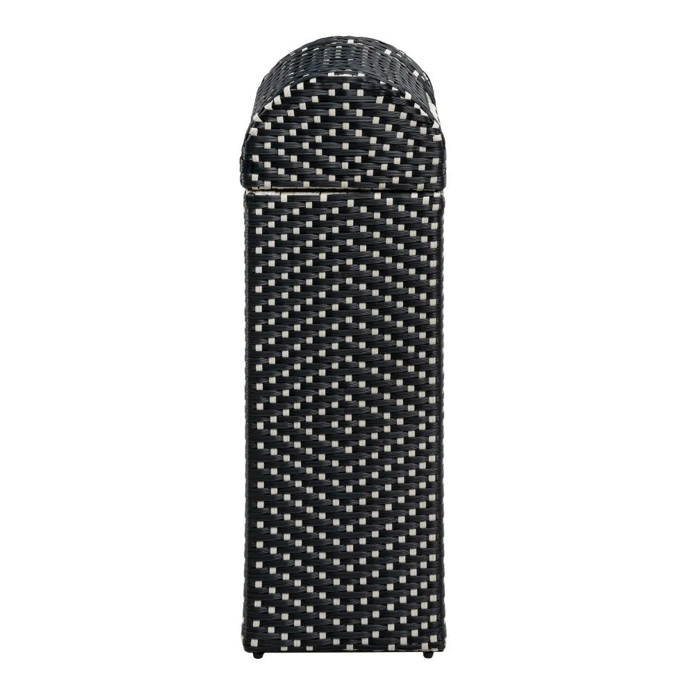 Cloudcrest 14.27-Gallon All-Weather Wicker/Metal Swing Top Hideaway Outdoor Trash Can