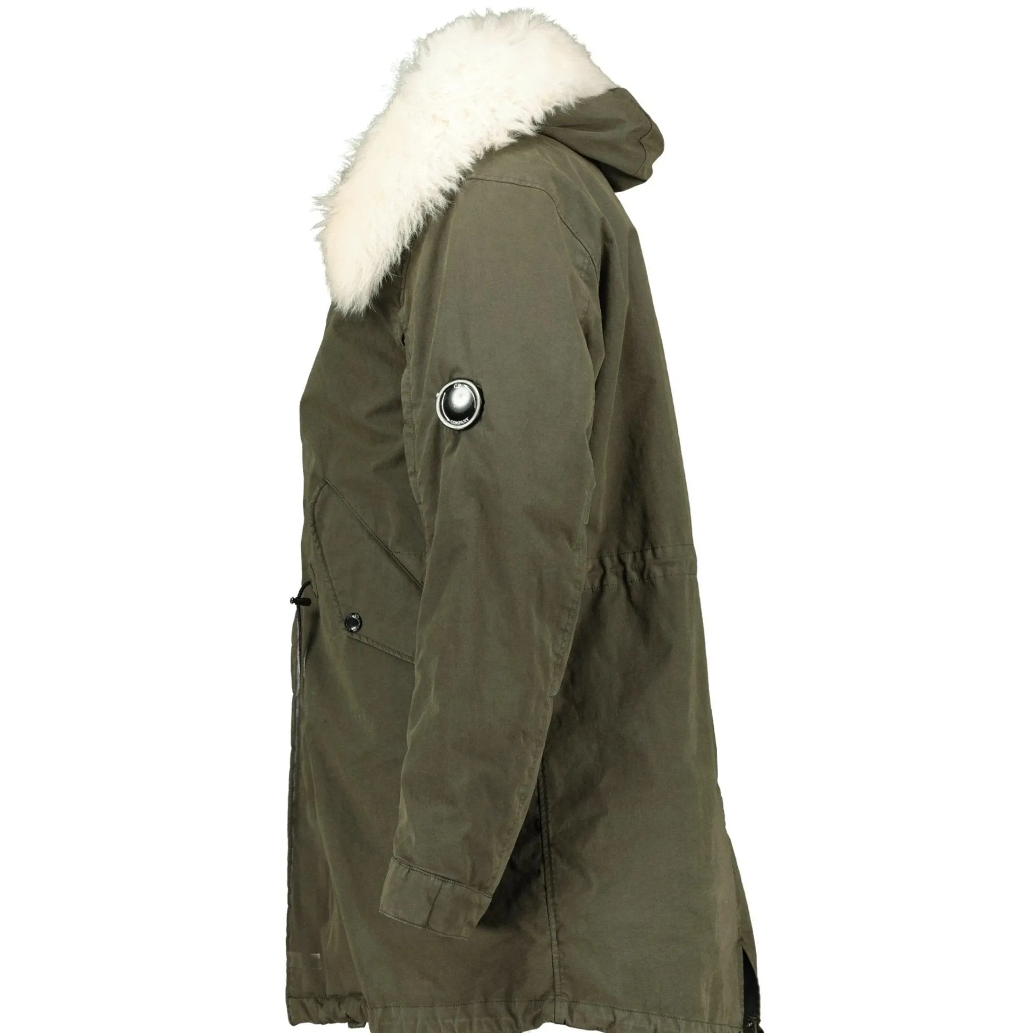 CP Company 50 Fili Fur Parka Jacket Khaki