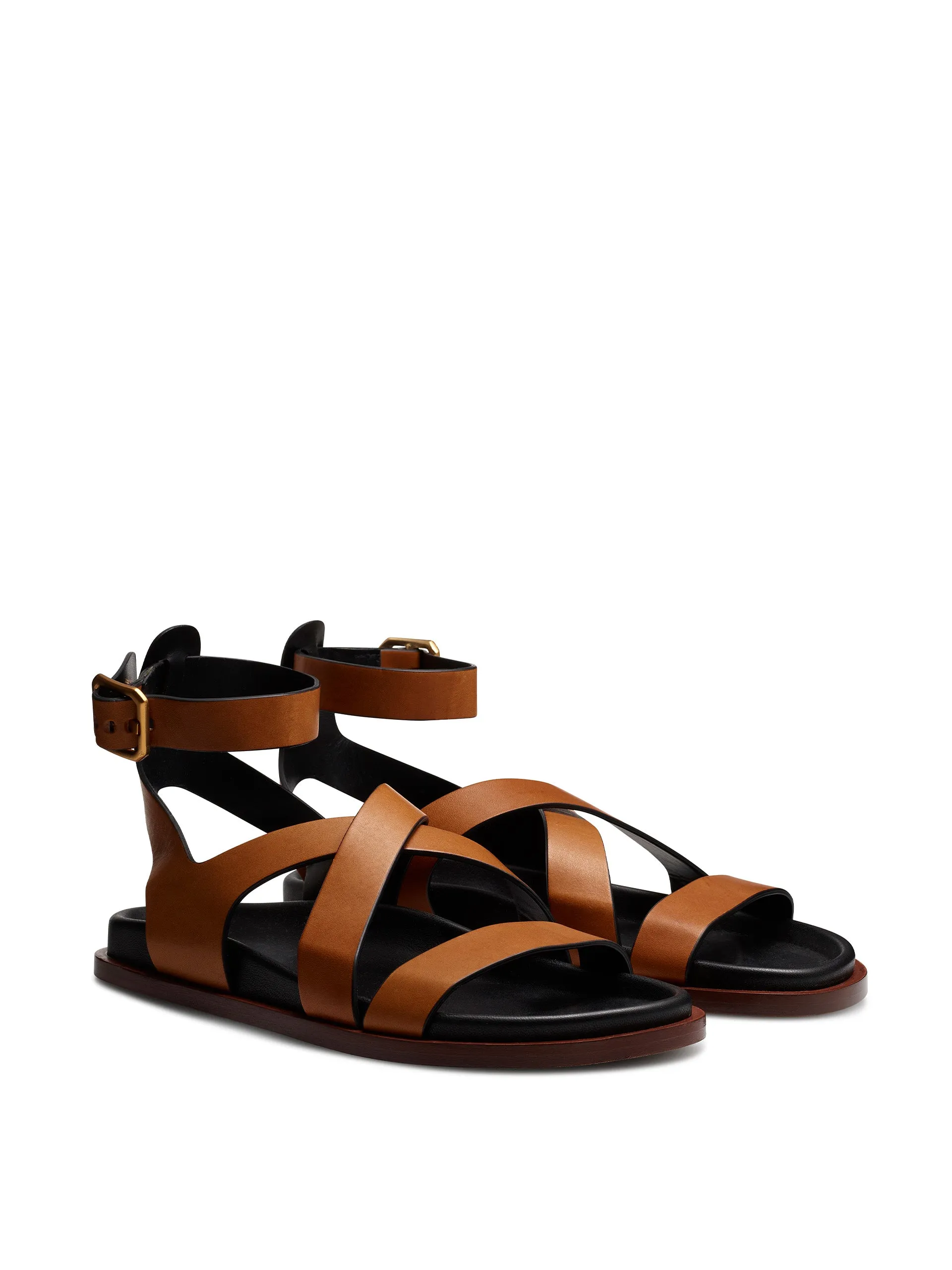Crossover footbed sandal