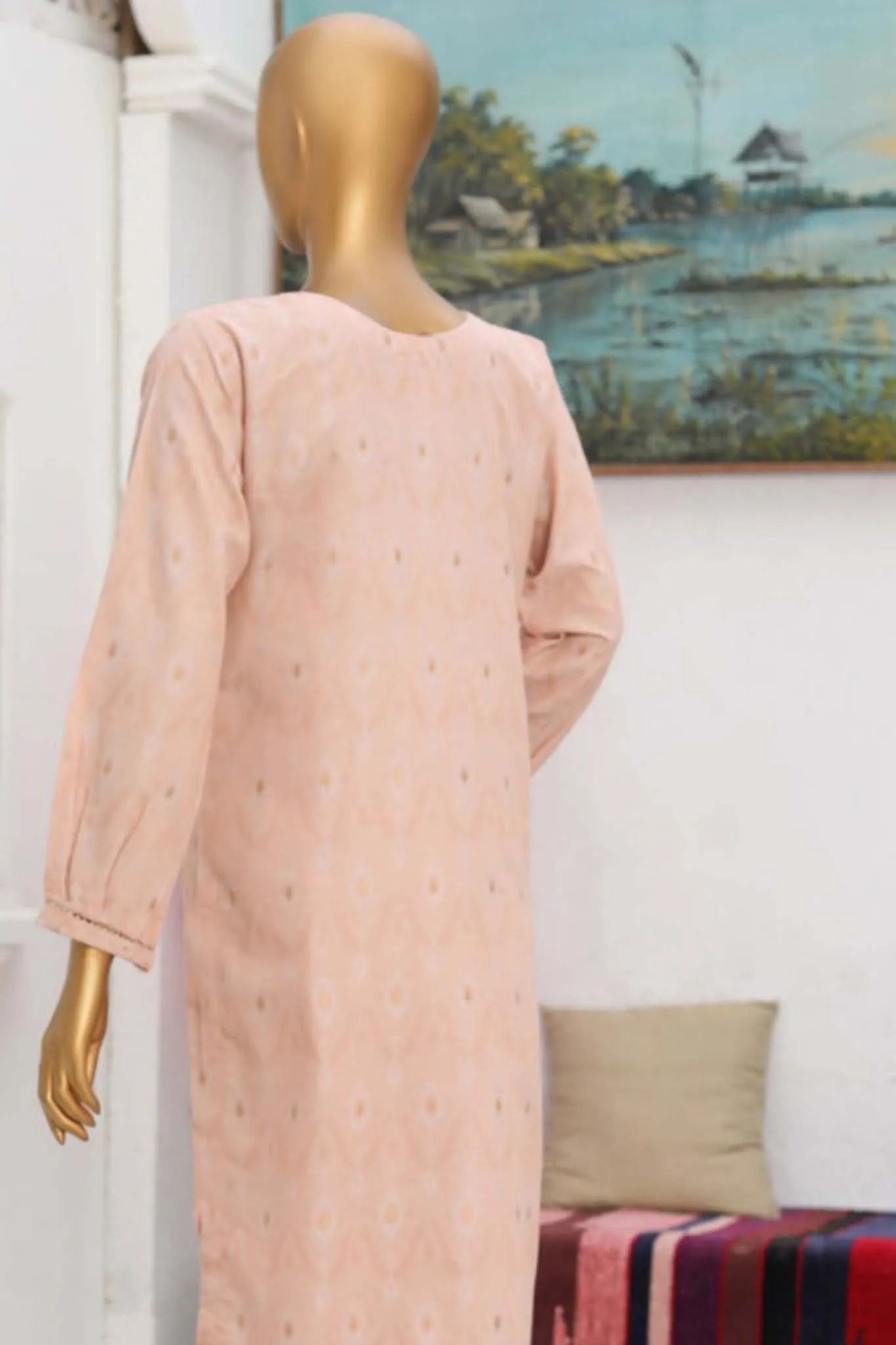 Damask by Hz Pret Cotton Denim Jacquard Collection'2023-HZK-05-Petal Peach