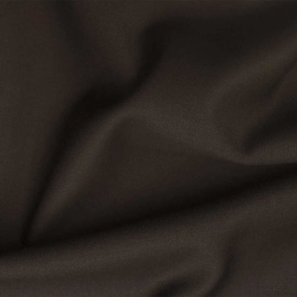 Dark Brown Stretch Wool Gaberdine