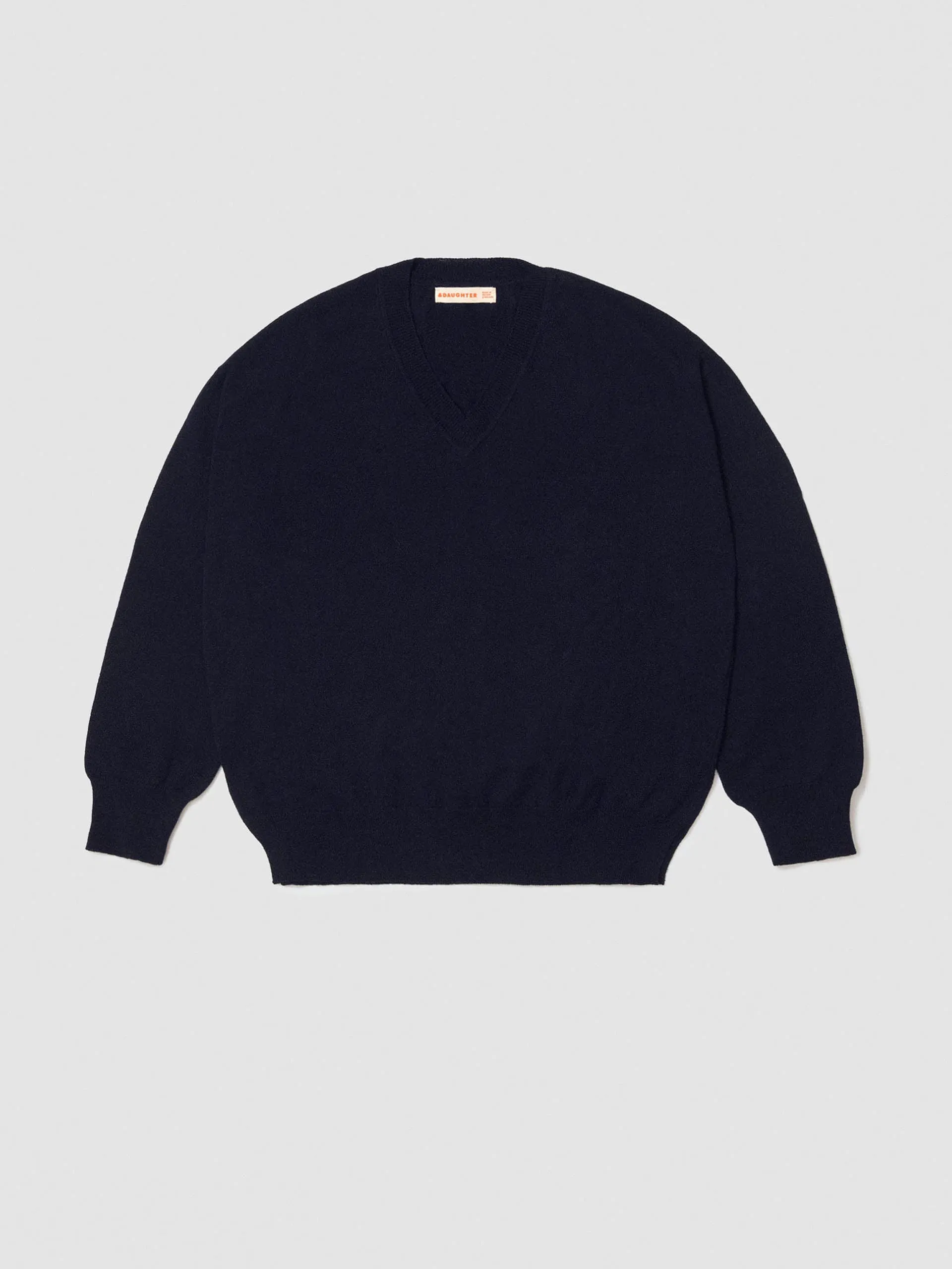 Dark navy Tahra cashmere v-neck