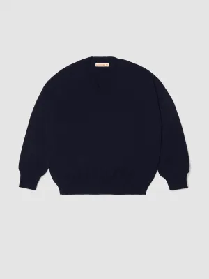 Dark navy Tahra cashmere v-neck