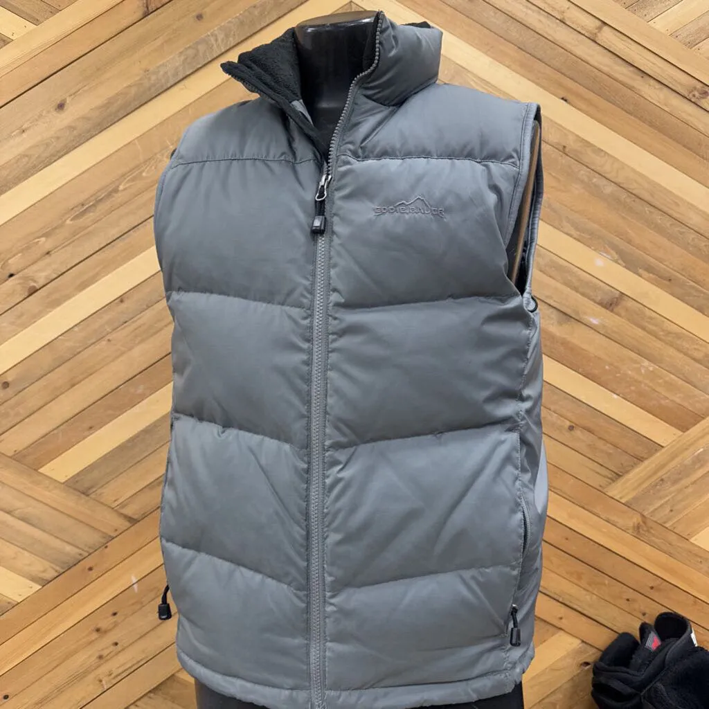 Eddie Bauer - Men's Premium Down 700 Fill Power Puffer Vest - MSRP $210: Grey/Black-men-SM