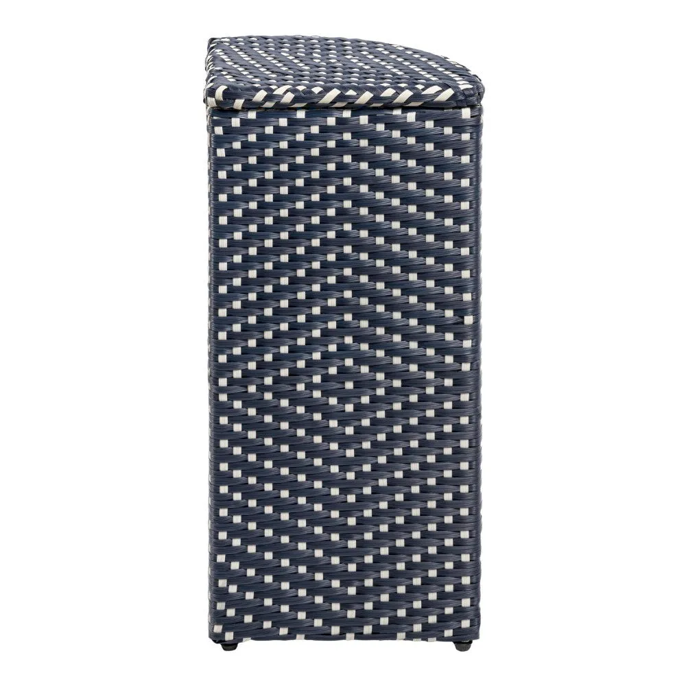 Fernhaven 15.56-Gallon All-Weather Wicker/Metal Corner Hideaway Outdoor Trash Can