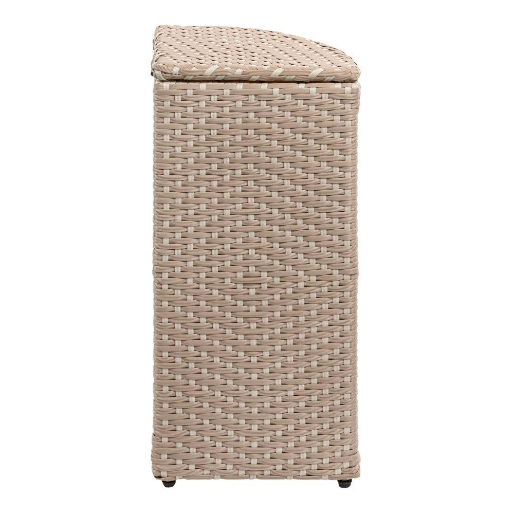 Fernhaven 15.56-Gallon All-Weather Wicker/Metal Corner Hideaway Outdoor Trash Can