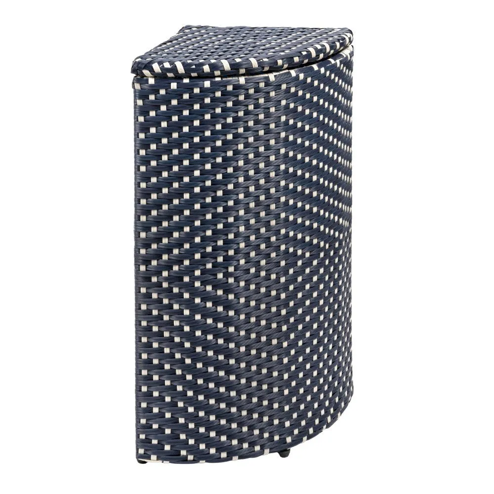 Fernhaven 15.56-Gallon All-Weather Wicker/Metal Corner Hideaway Outdoor Trash Can