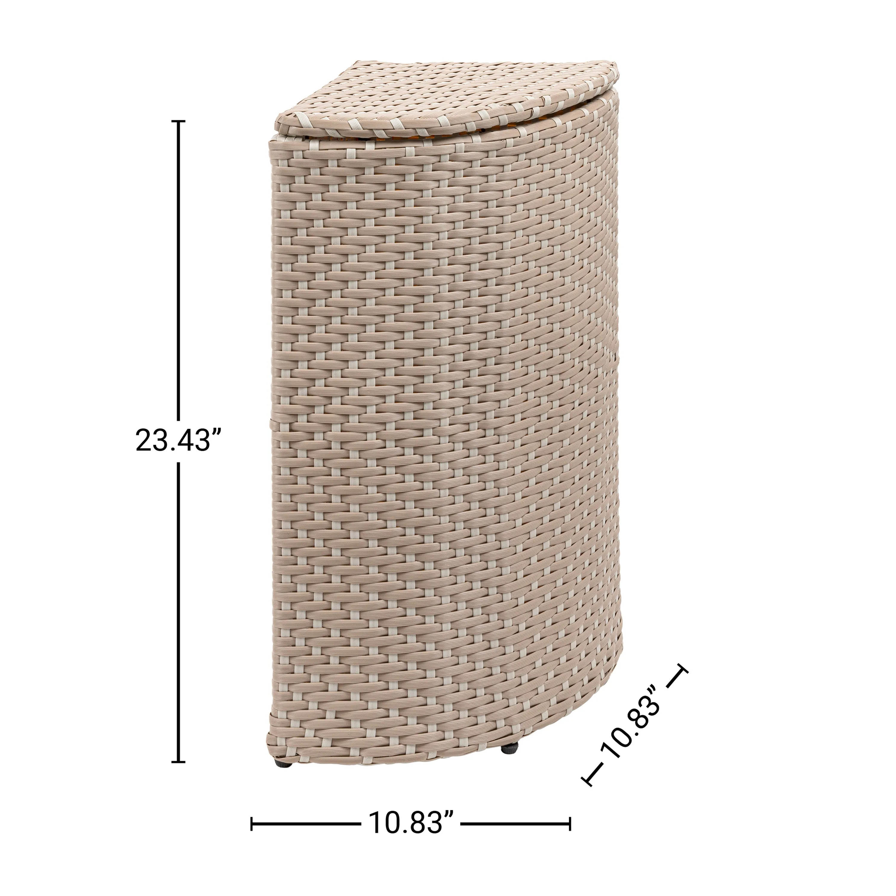 Fernhaven 15.56-Gallon All-Weather Wicker/Metal Corner Hideaway Outdoor Trash Can