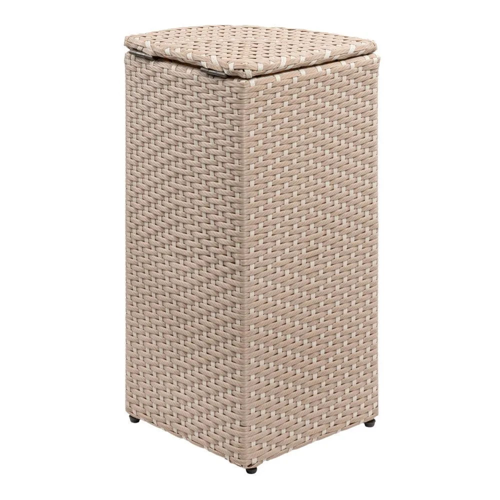 Fernhaven 15.56-Gallon All-Weather Wicker/Metal Corner Hideaway Outdoor Trash Can
