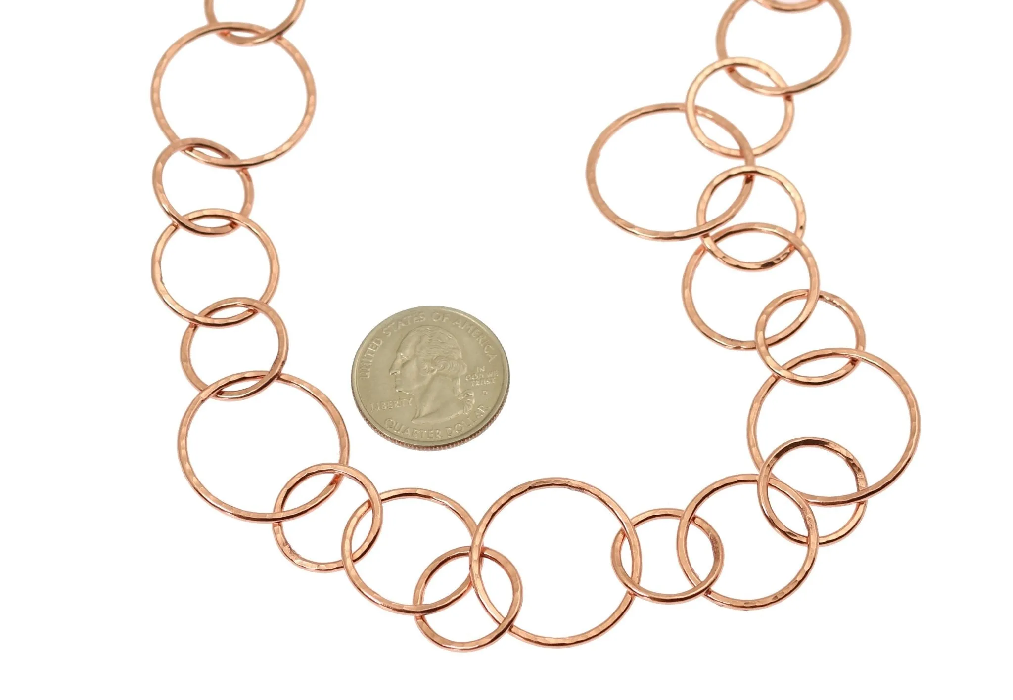 Hammered Copper Chain Link Necklace