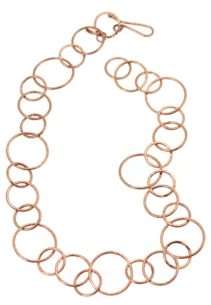Hammered Copper Chain Link Necklace