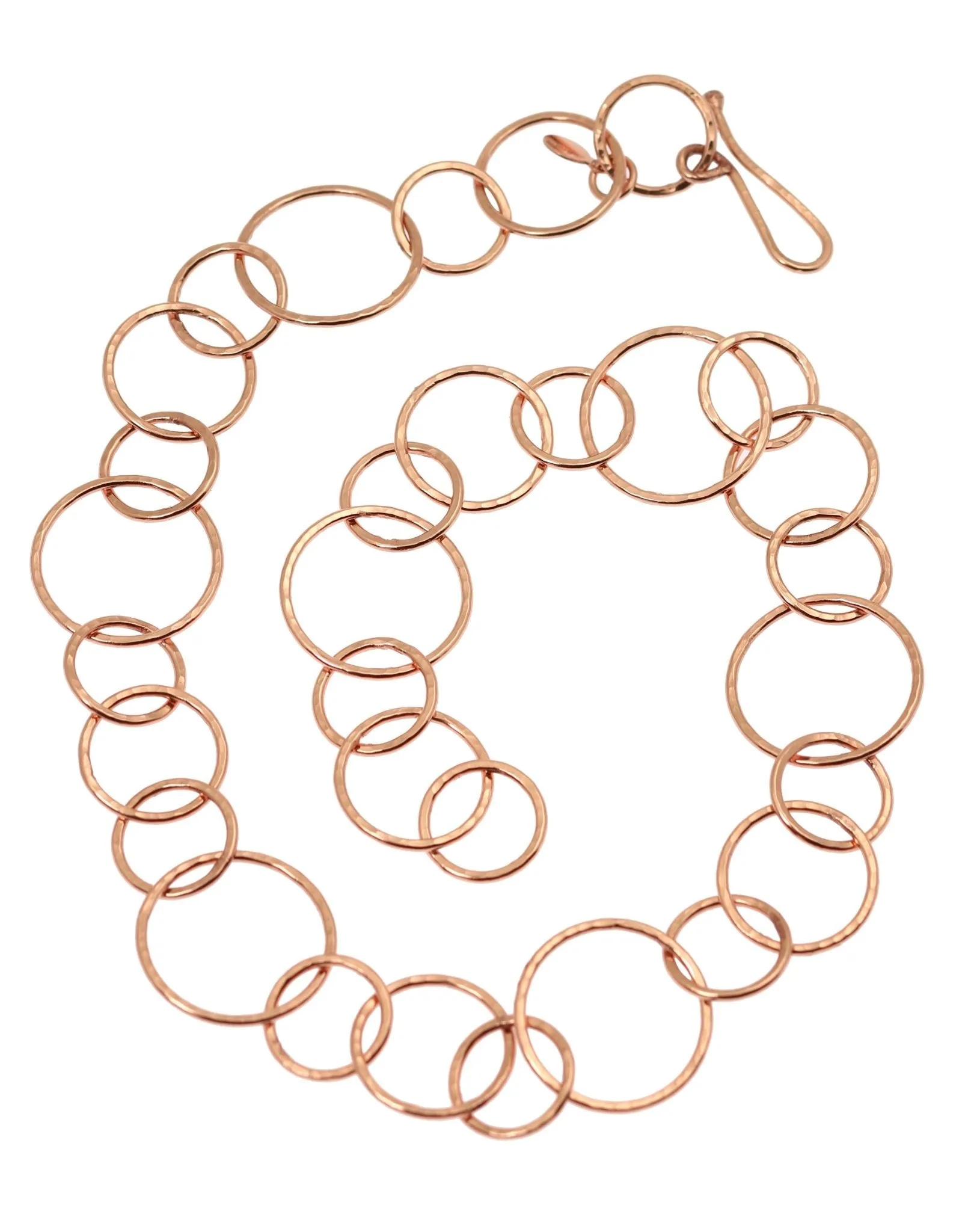 Hammered Copper Chain Link Necklace