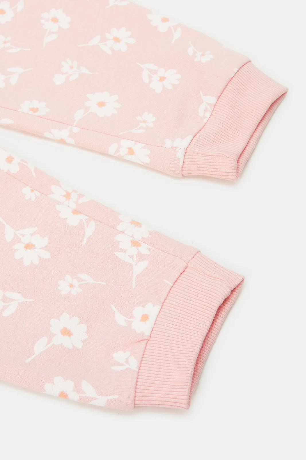 Infant Girls Grey And Pink Active Pants Set (Pack of 2)