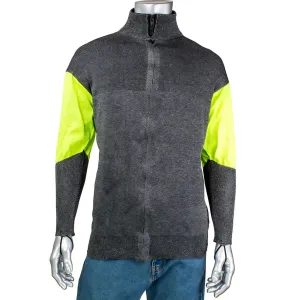 Kut Gard J100SP-3CM-HVB-TL-3XL ATA Blended Cut Resistant Jacket with Hi-Vis Sleeves and Thumb Loops
