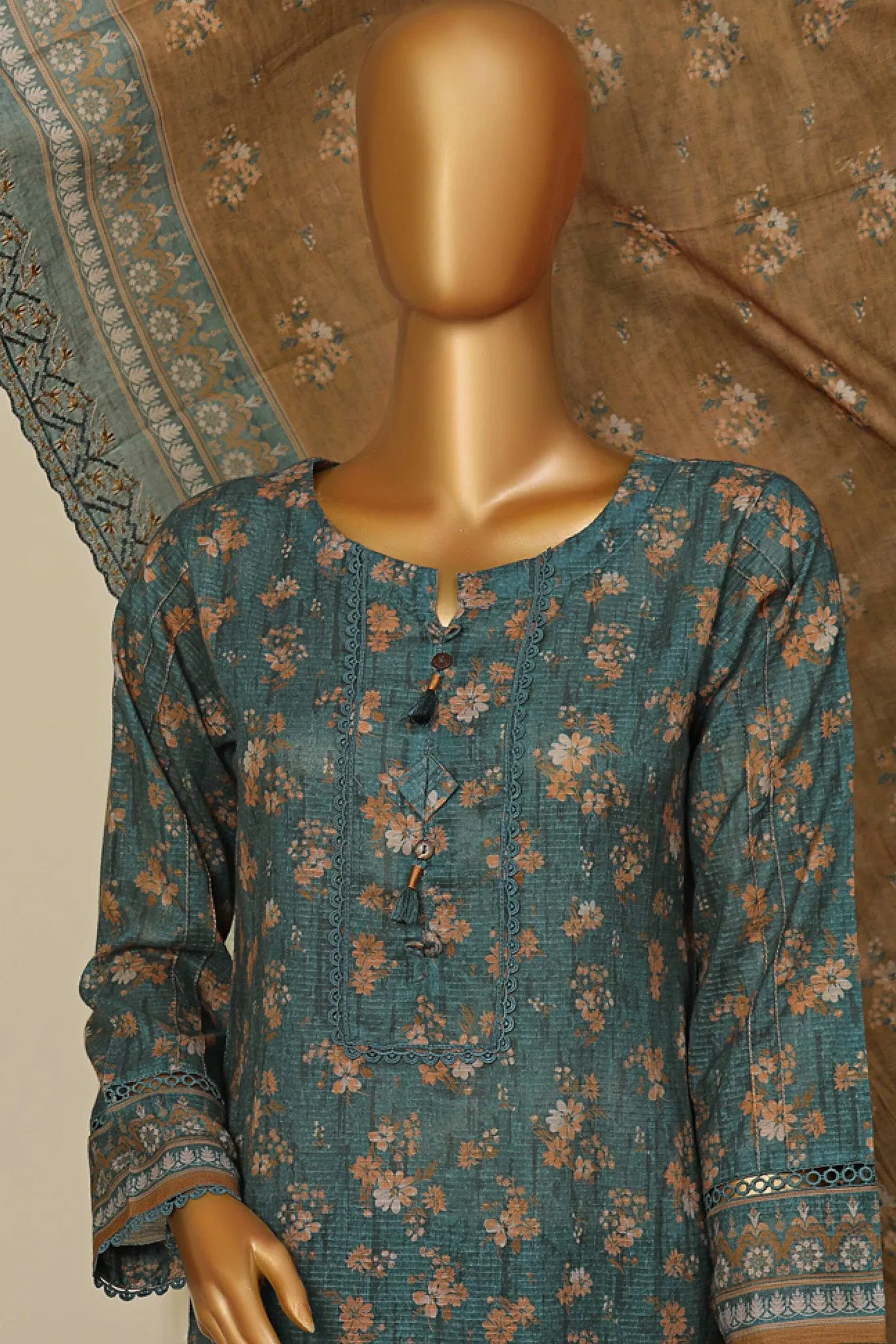 Lacekari Intermix By HZ Stitched 3 Piece Doriya Cotton Lawn Collection'2024-PDL-708