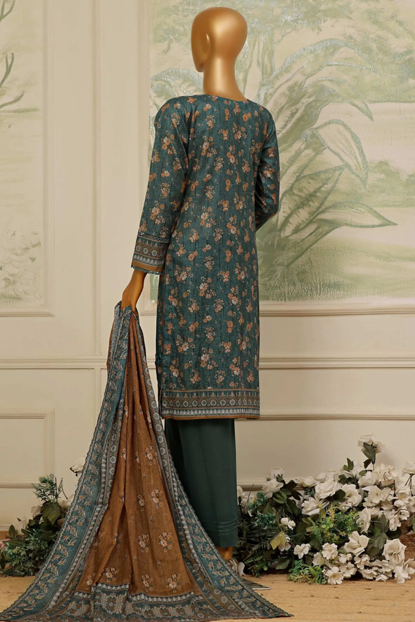 Lacekari Intermix By HZ Stitched 3 Piece Doriya Cotton Lawn Collection'2024-PDL-708