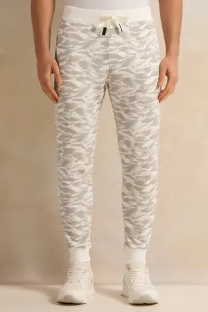 Men White Printed Active Track