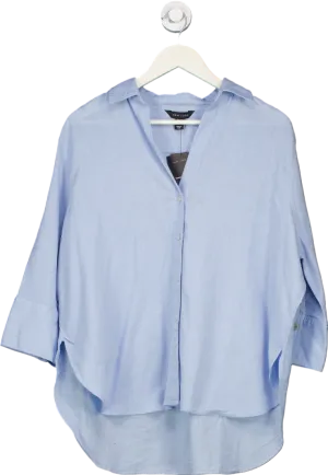 New Look Blue Lexie Linen Shirt UK 14