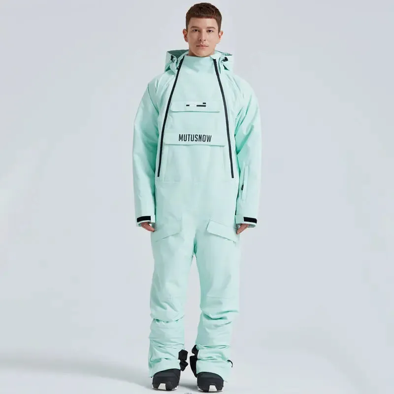 One Piece Snowsuits Overalls Couple Outdoor Skiing Jumpsuits