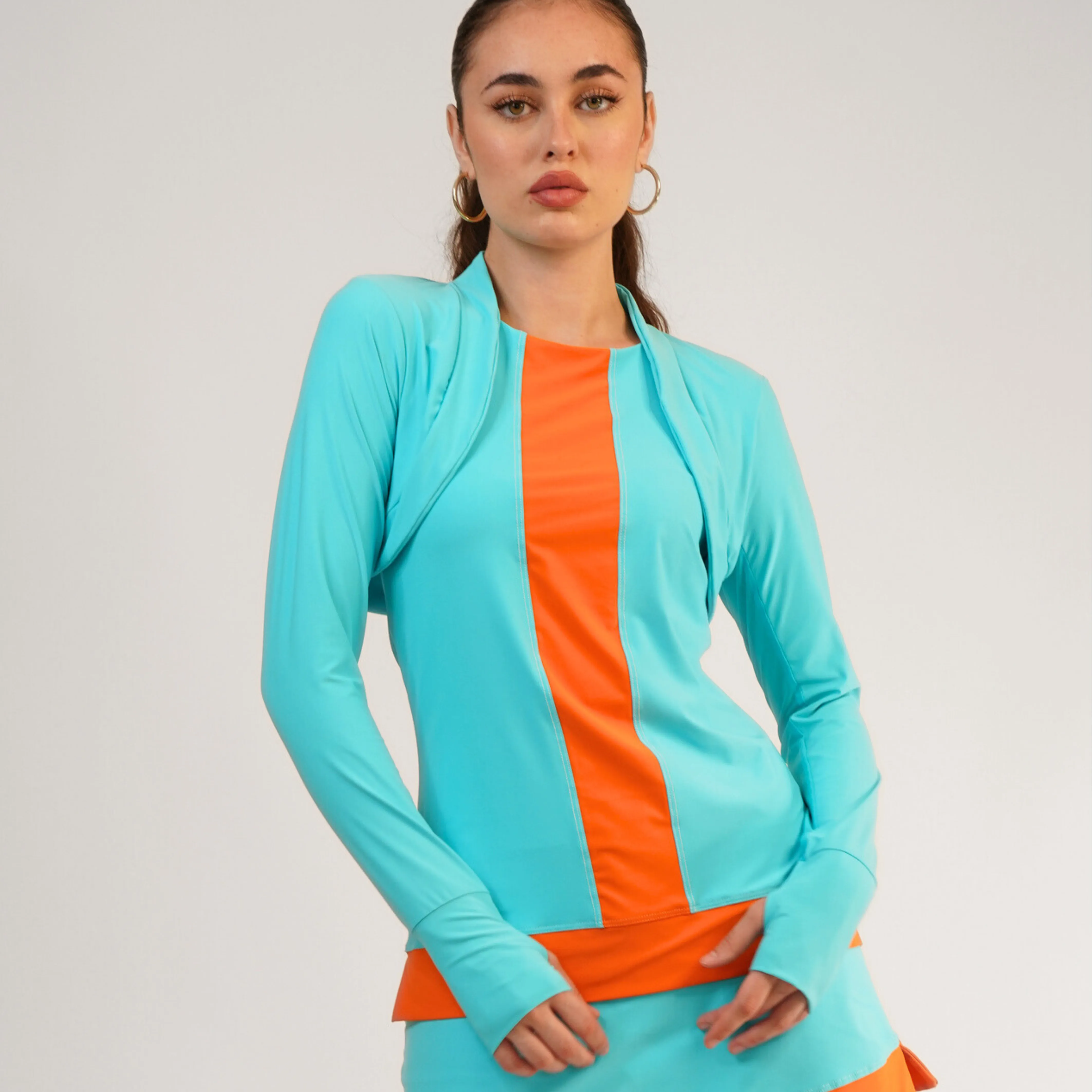 PROTECTIVE SUN SHRUG Cabo Blue w/ Cabo Blue Mesh