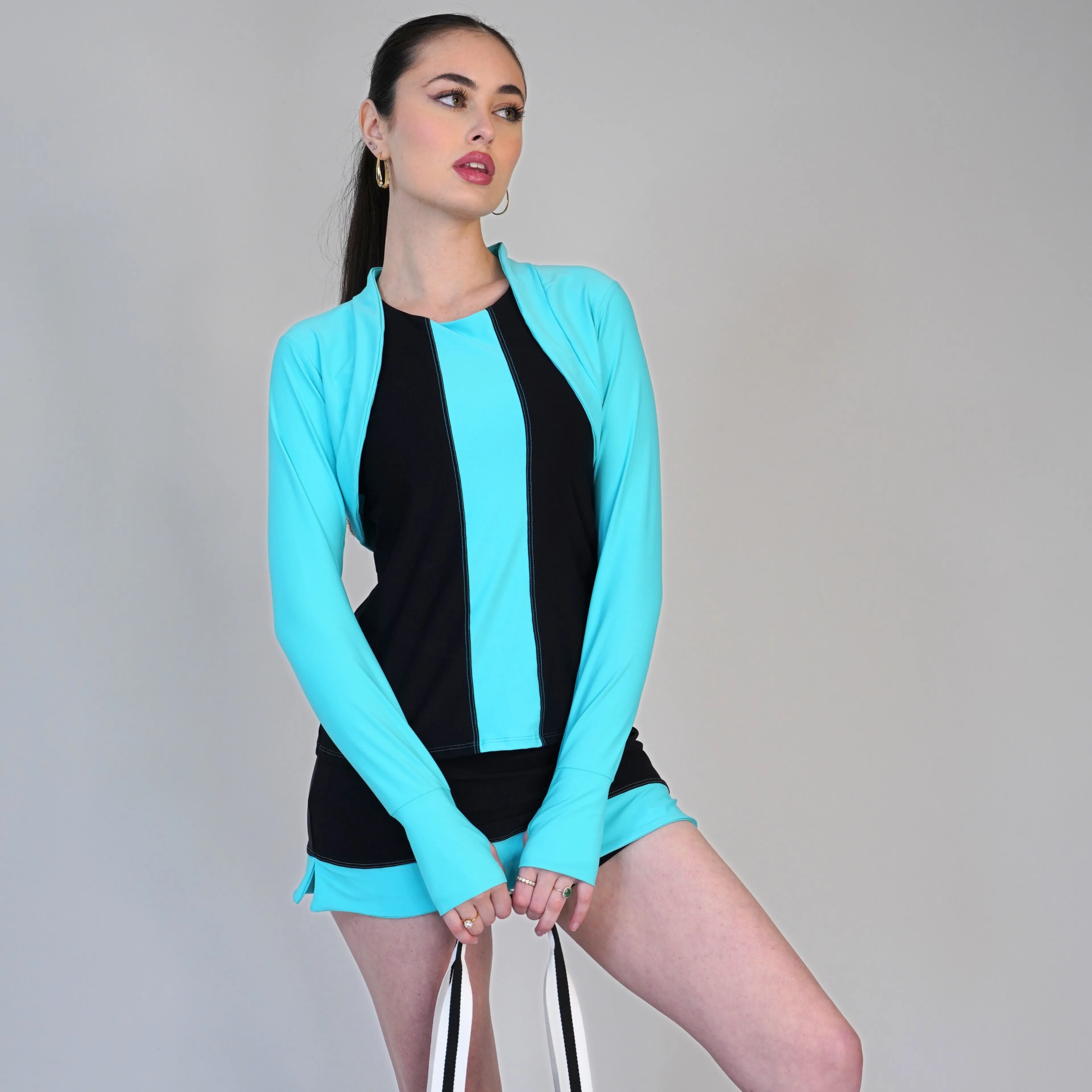 PROTECTIVE SUN SHRUG Cabo Blue w/ Cabo Blue Mesh