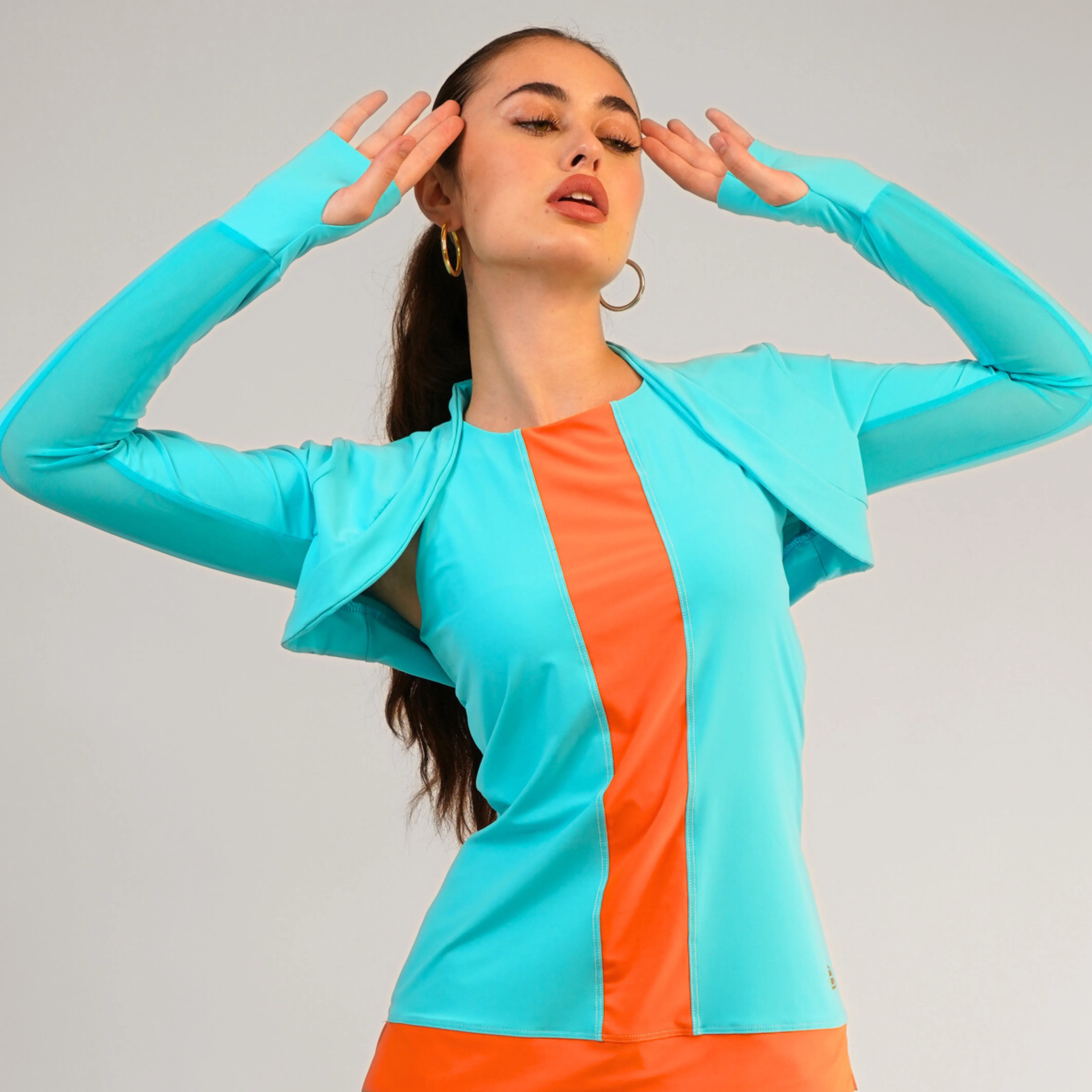 PROTECTIVE SUN SHRUG Cabo Blue w/ Cabo Blue Mesh