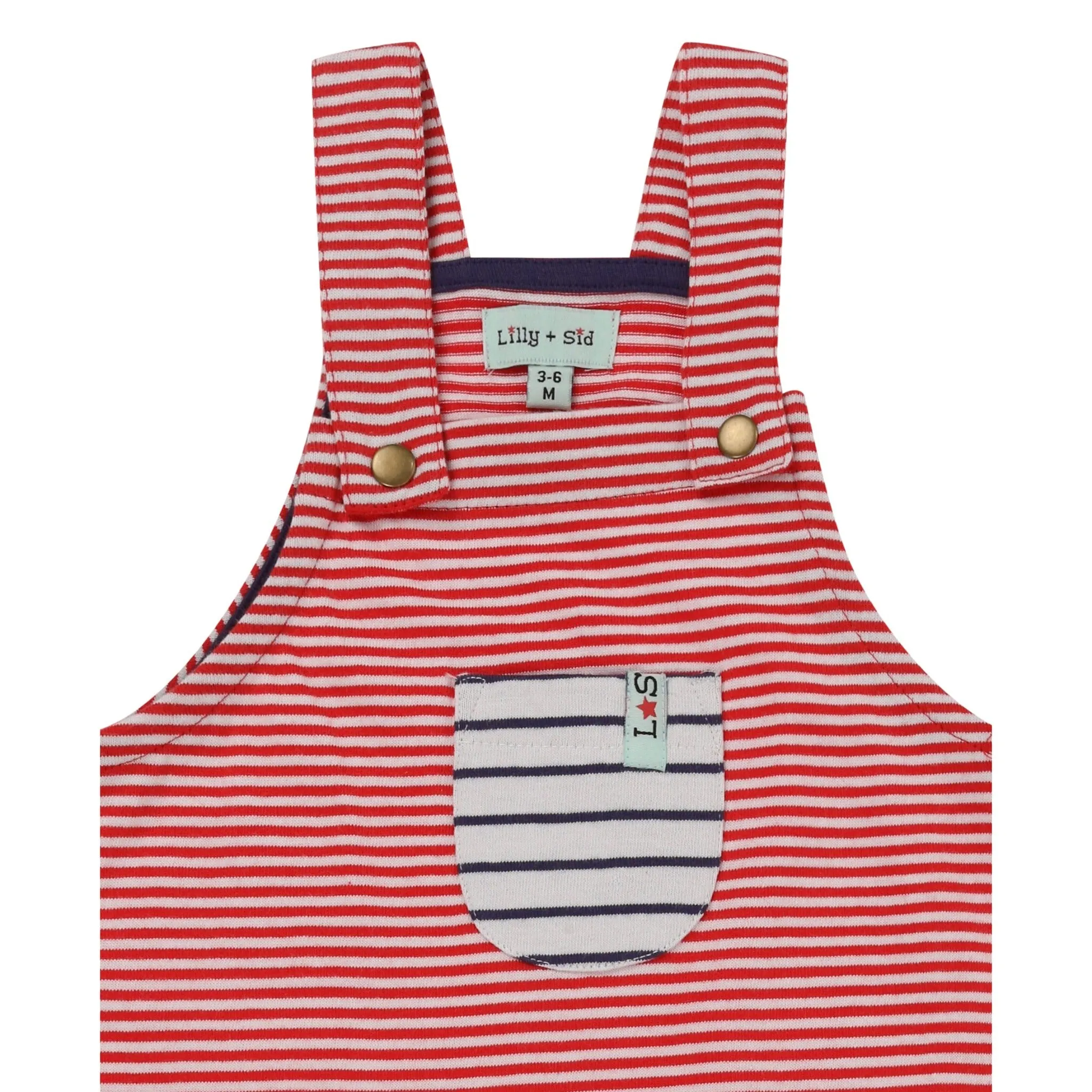 Red jersey stripe overalls