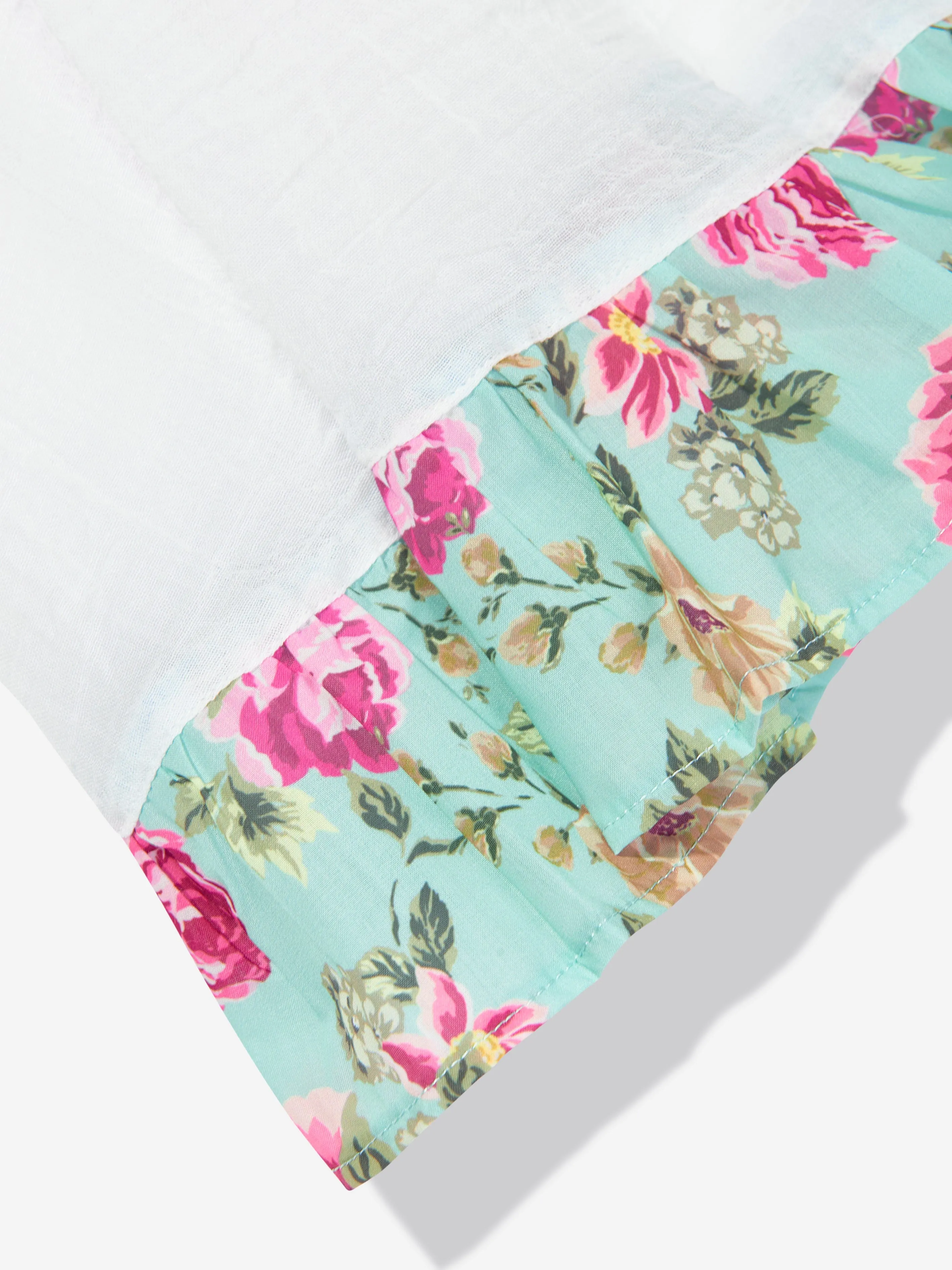 Selini Action Girls Floral Beach Dress in White