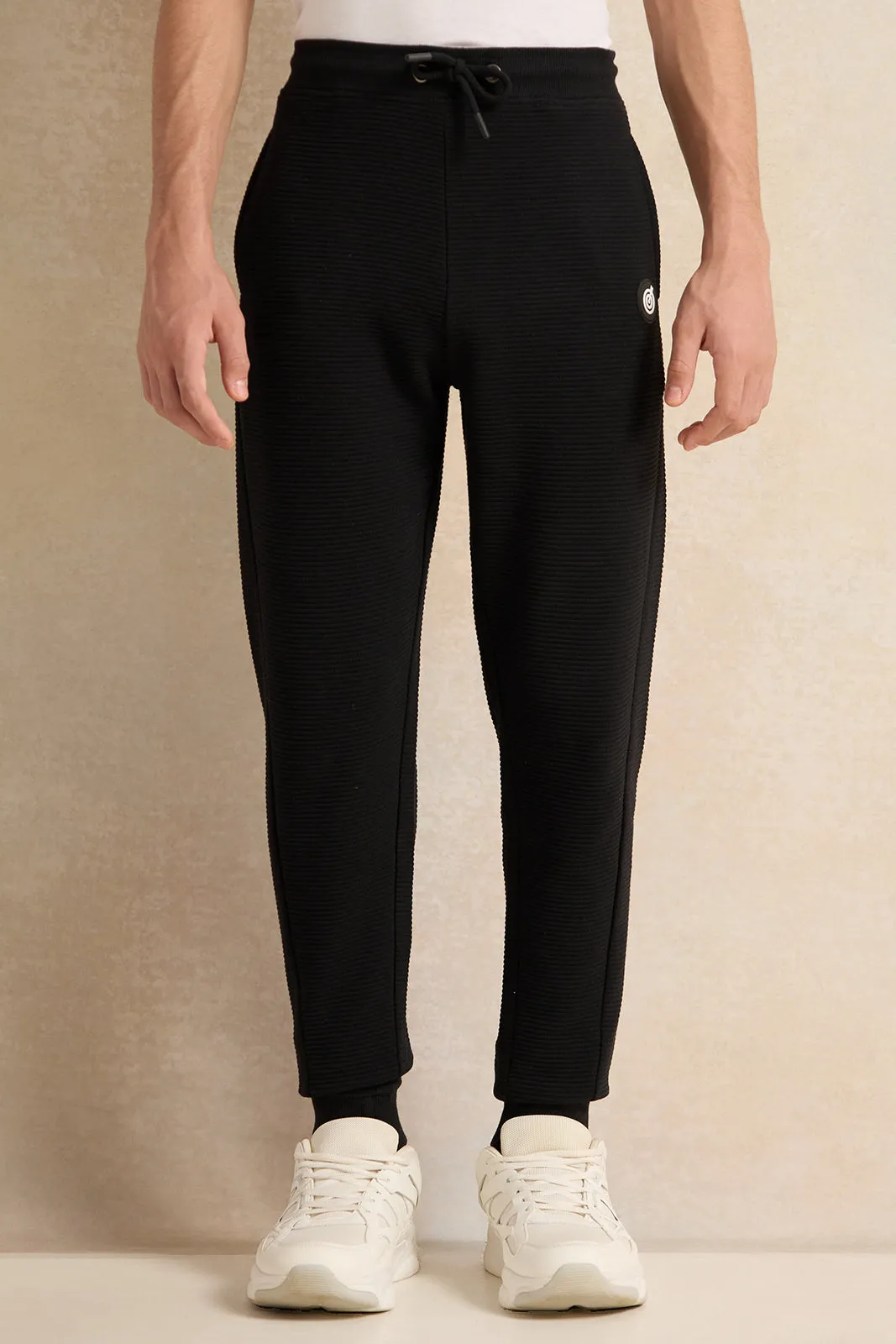 Senior Boys Black Ottoman Active Pants