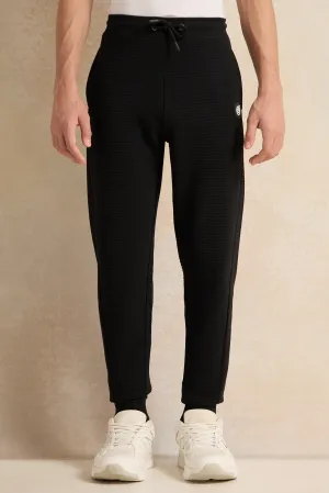 Senior Boys Black Ottoman Active Pants