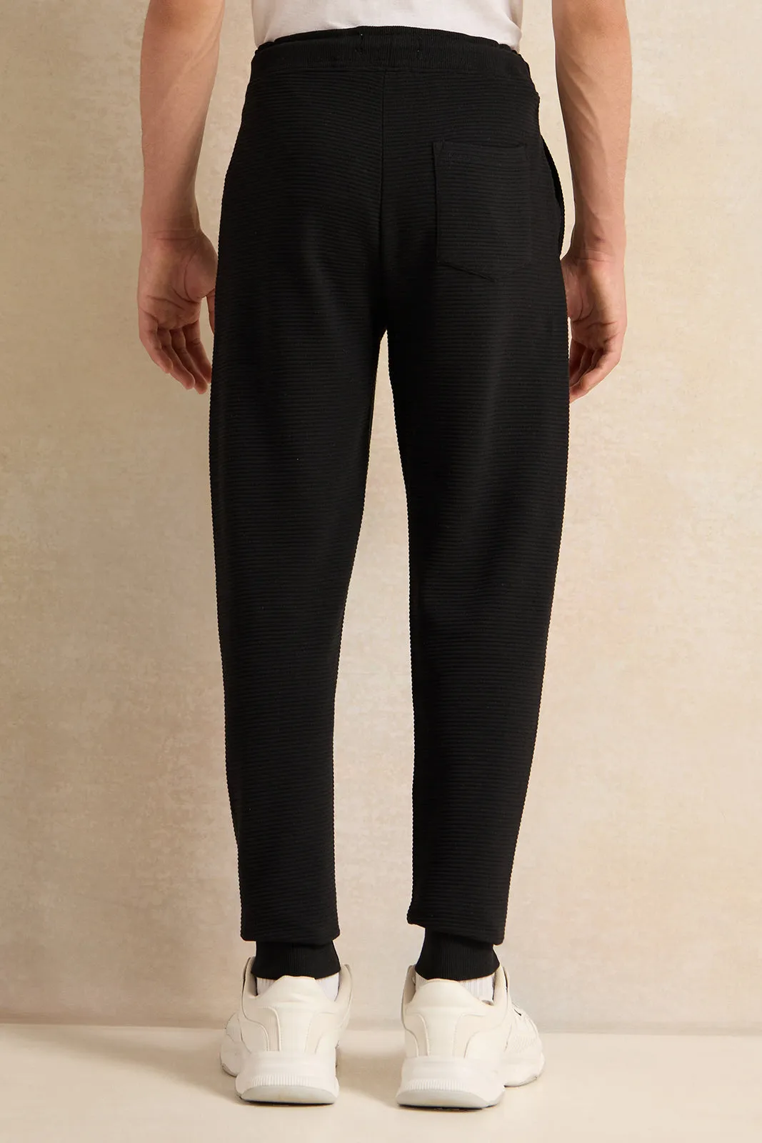 Senior Boys Black Ottoman Active Pants