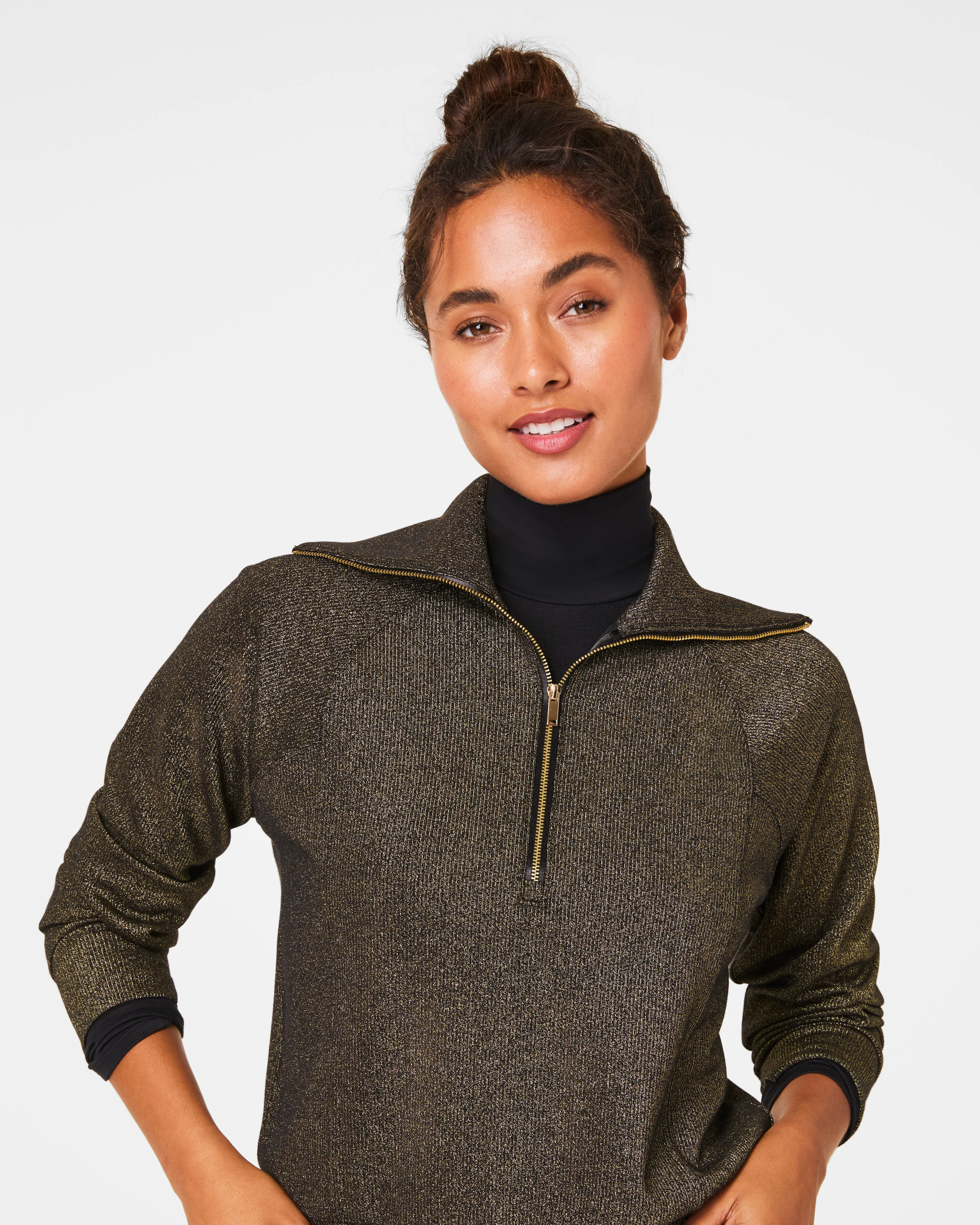 SPANX® AirEssentials Half Zip with Shimmer