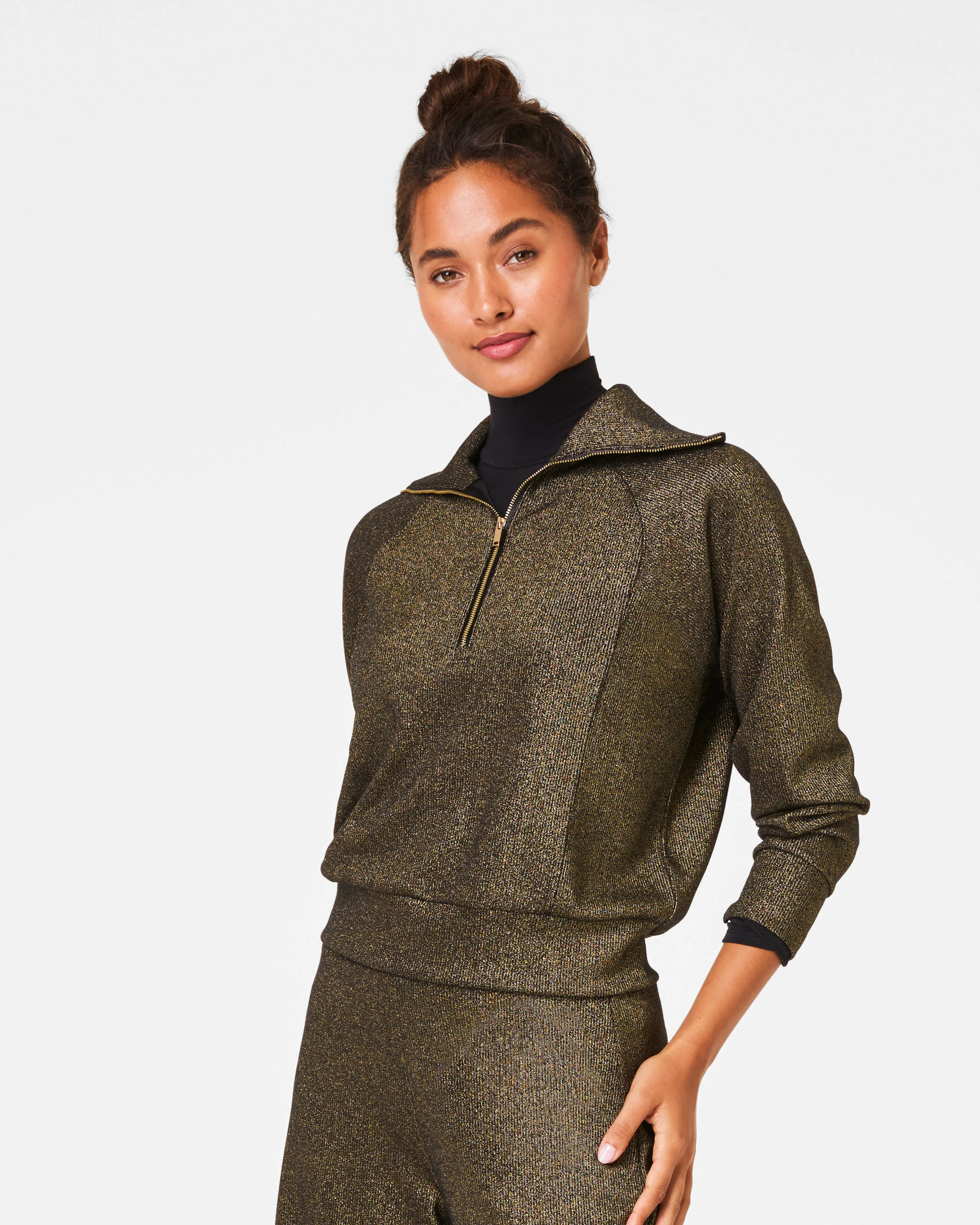 SPANX® AirEssentials Half Zip with Shimmer