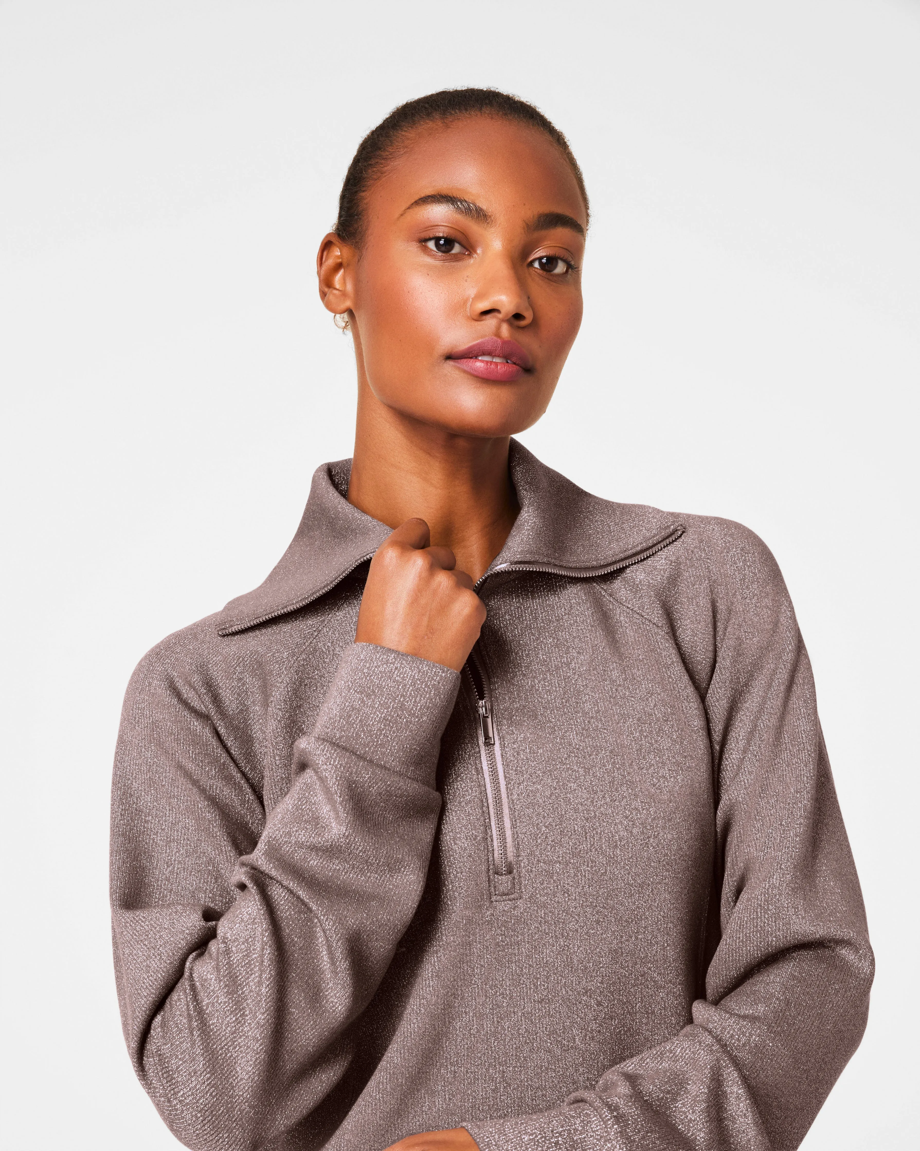 SPANX® AirEssentials Half Zip with Shimmer