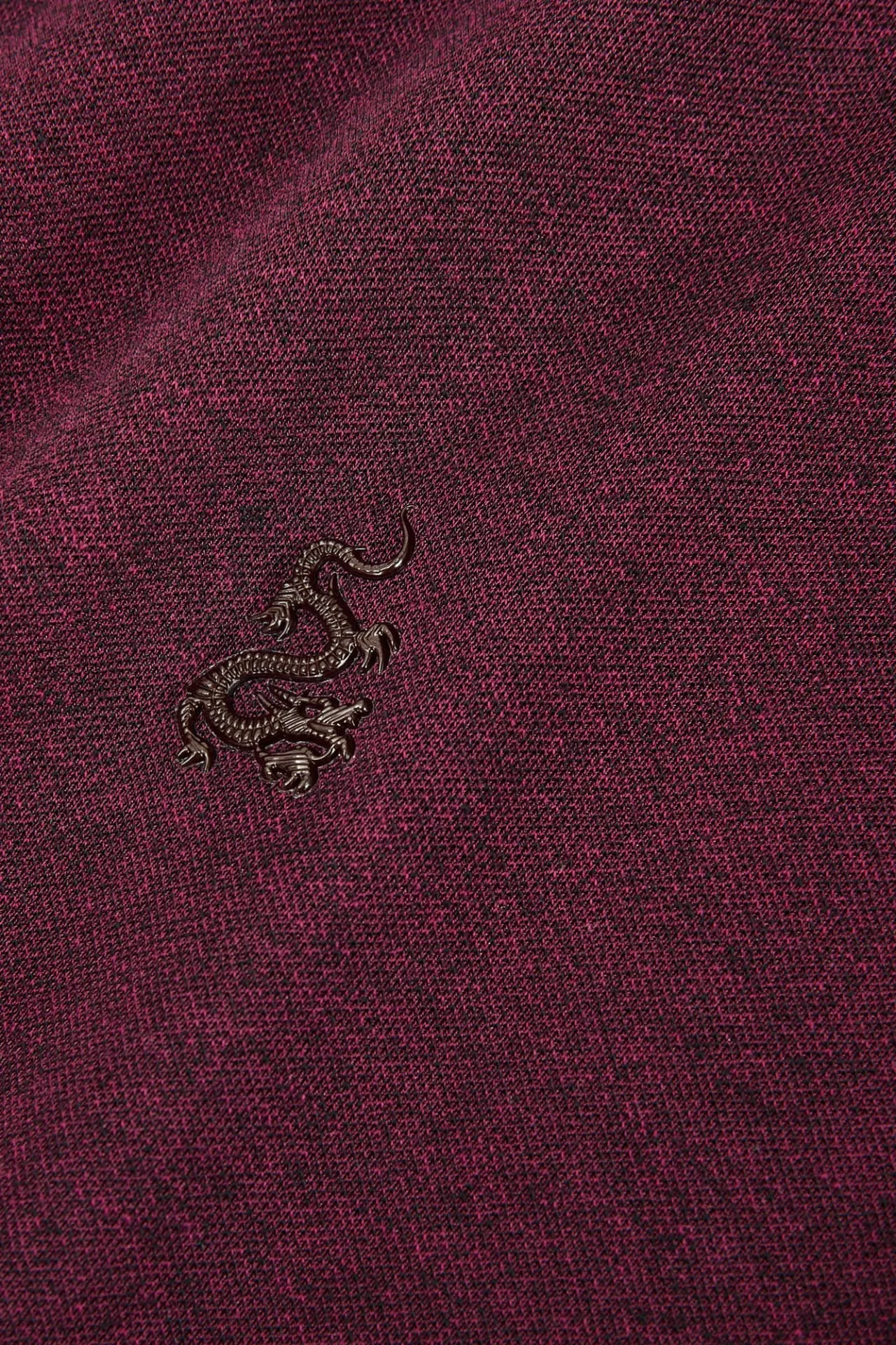 Super Light Mercerized Cotton Rich Dragon Embroidery Stand Collar Polo