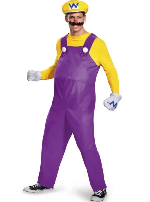 Wario Mens Deluxe Super Mario Dress Up Costume