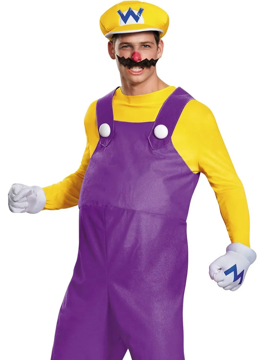 Wario Mens Deluxe Super Mario Dress Up Costume