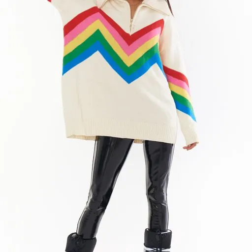 Weston Half Zip Pullover ~ Rainbow Knit